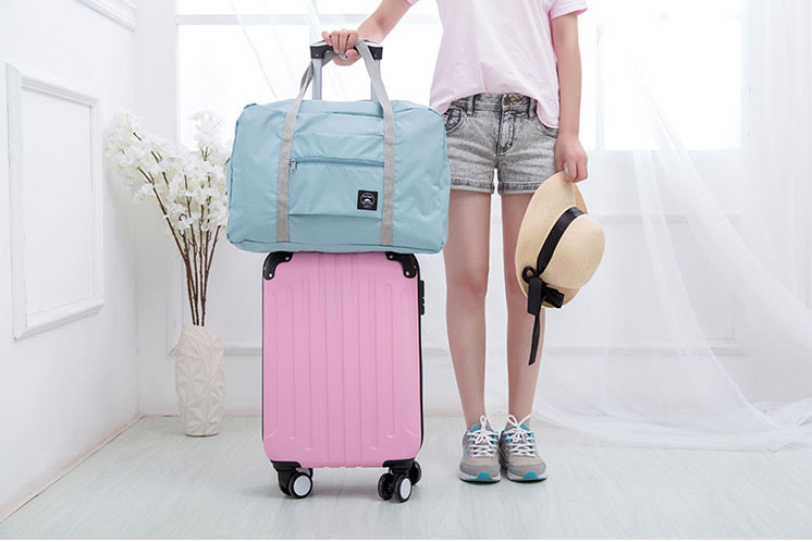 Foldable Travel Bag Import BG921 Light Blue