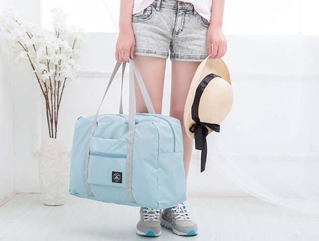 Foldable Travel Bag Import BG921 Light Blue