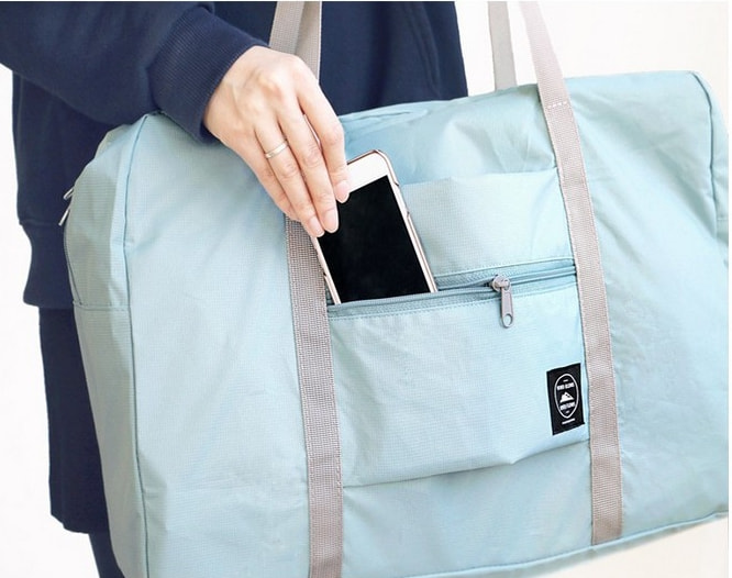 Foldable Travel Bag Import BG921 Light Blue