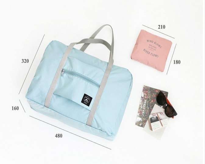 Foldable Travel Bag Import BG921 Light Blue