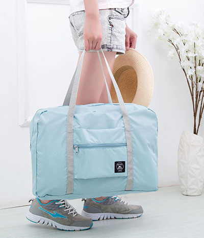 Foldable Travel Bag Import BG921 Light Blue