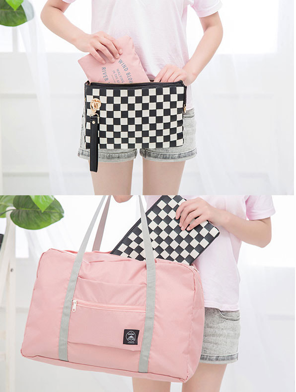 Foldable Travel Bag Import BG922 Pink