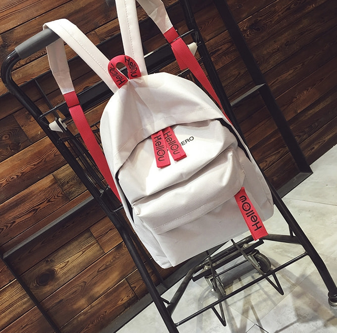 Backpack Kanvas Minimalis BG934 White