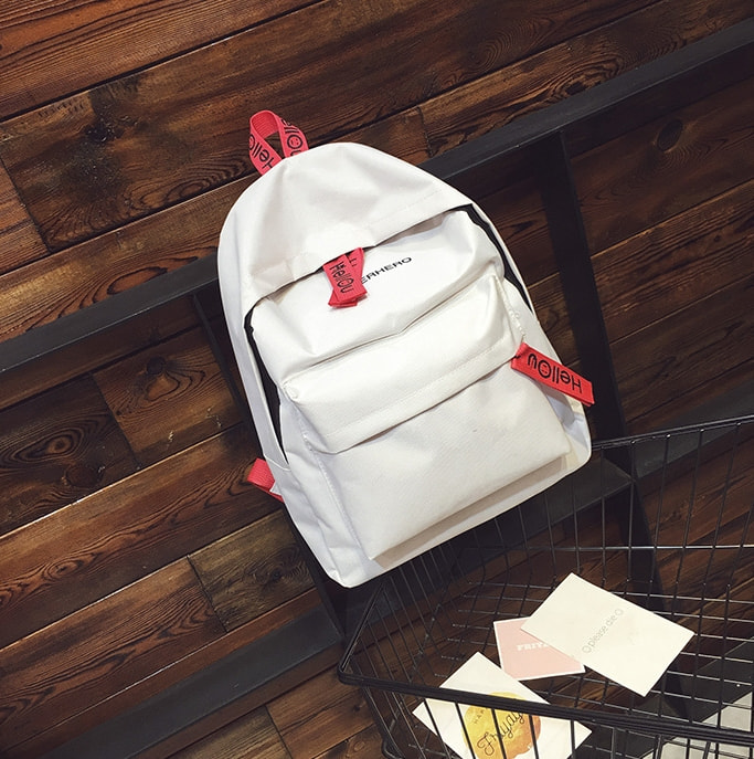 Backpack Kanvas Minimalis BG934 White