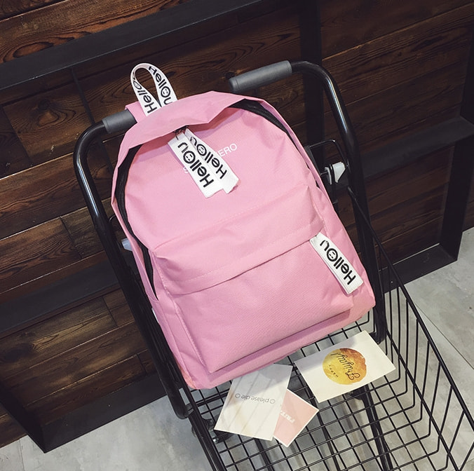 Backpack Kanvas Minimalis BG935 Pink