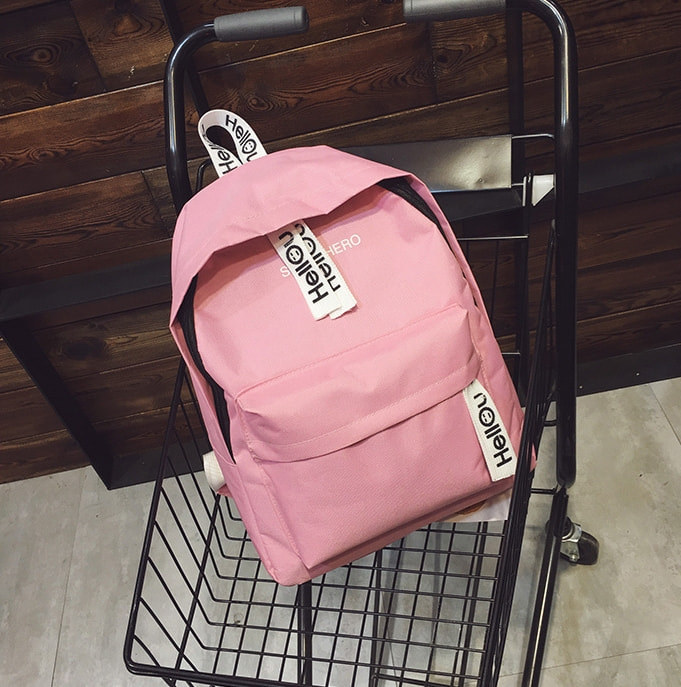 Backpack Kanvas Minimalis BG935 Pink