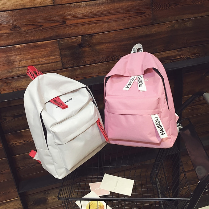 Backpack Kanvas Minimalis BG935 Pink