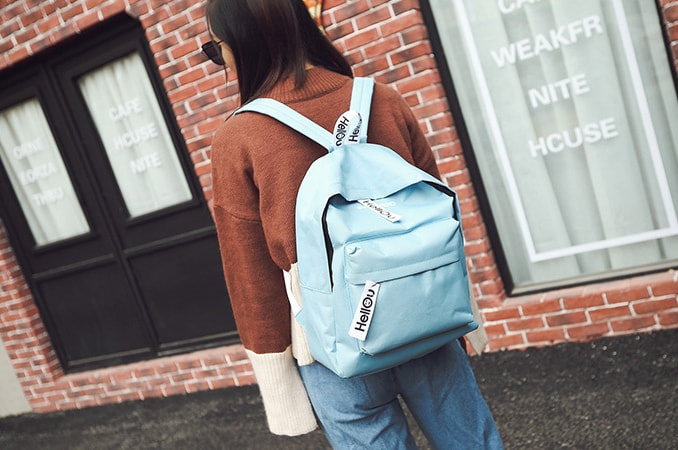 Tas Backpack Kanvas BG936 Light Blue