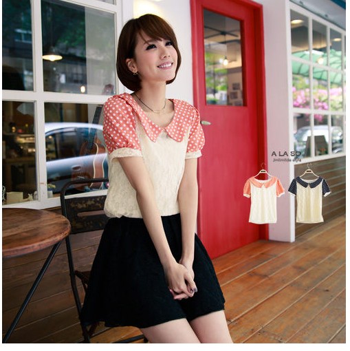 Blouse BL2138 White +Pink