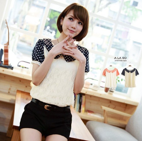 Blouse BL2139 White +Blue