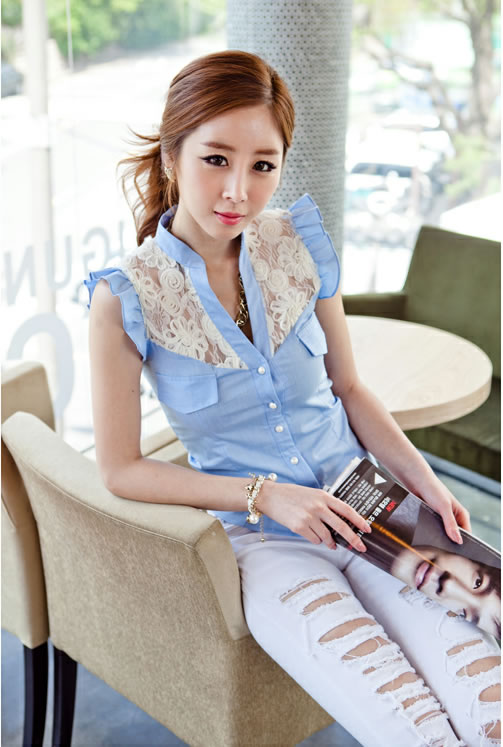 Blouse BL2160 Sky Blue