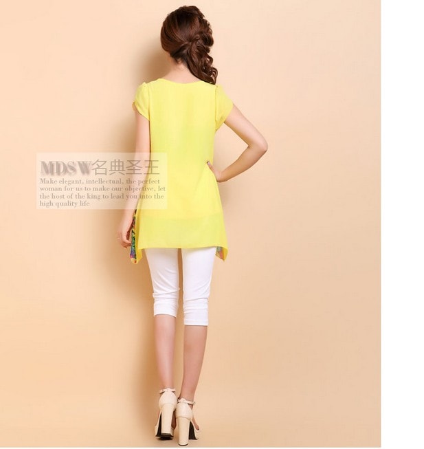 Blouse BL2163 Yellow +Acc Necklace