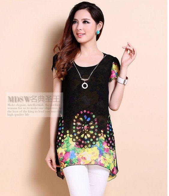 Blouse BL2164 Black +Acc Necklace