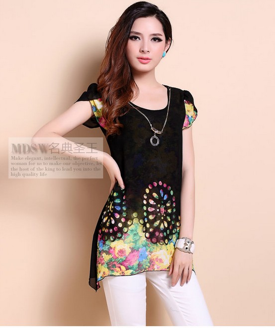 Blouse BL2164 Black +Acc Necklace