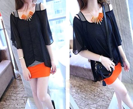 Blouse BL2198 Black +Inner