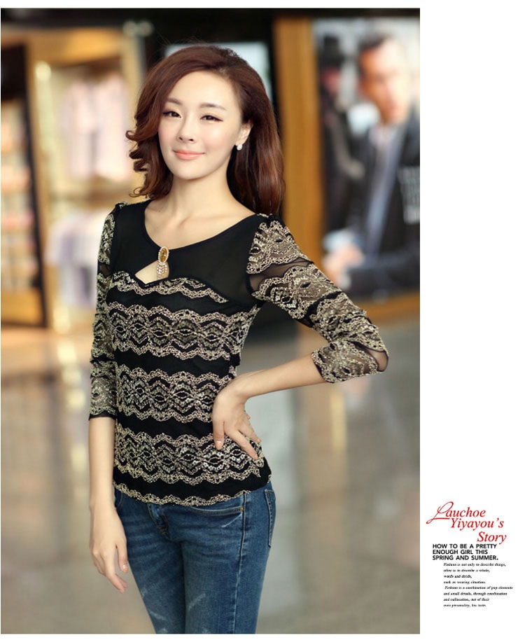 Lace Blouse BL2424 Black