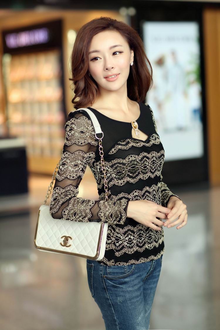 Lace Blouse BL2424 Black