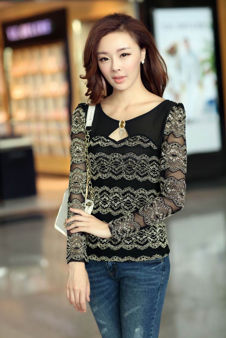 Lace Blouse BL2424 Black