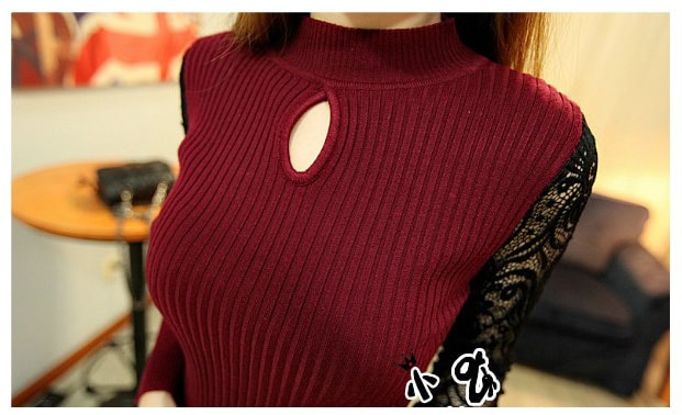 Lace Sleeve Blouse BL2427 Red