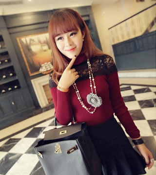 Lace Blouse BL2442 Red