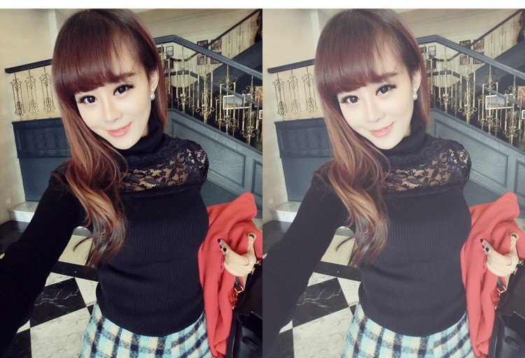 Lace Blouse BL2443 Black