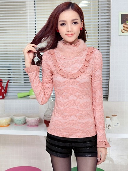 Lace Blouse BL2452 Pink