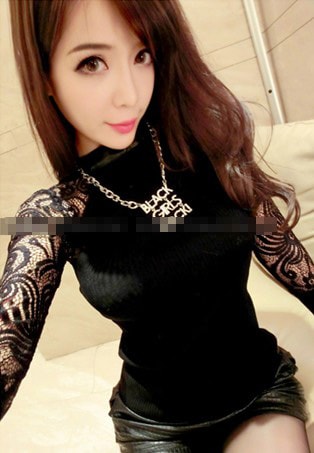 Lace Blouse BL2456 Black