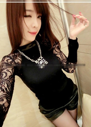 Lace Blouse BL2456 Black