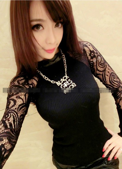 Lace Blouse BL2456 Black