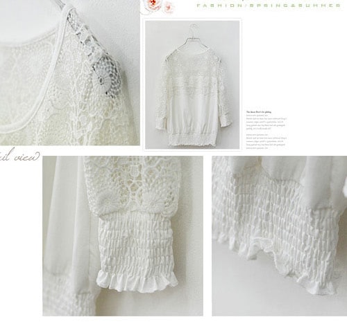 Lace Blouse BL2459 White