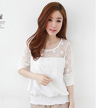 Lace Blouse BL2459 White