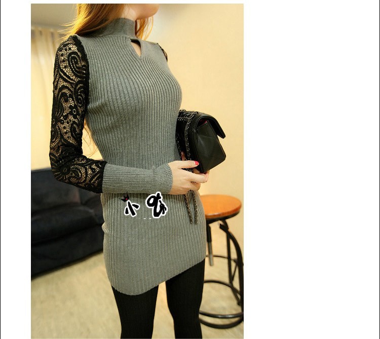 Lace Blouse BL2465 Grey