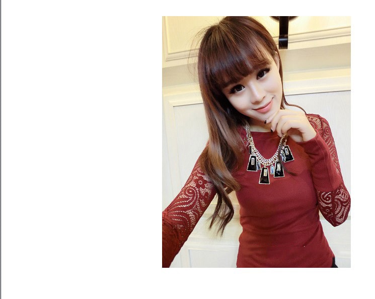 Lace Blouse BL2486 Red