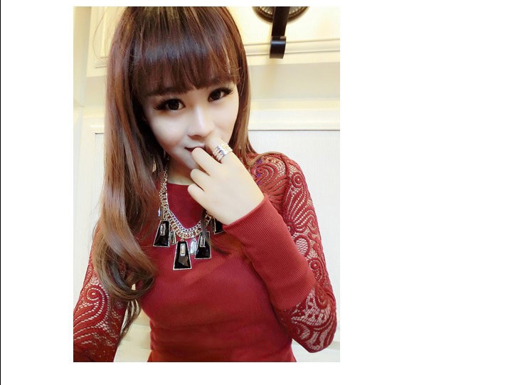 Lace Blouse BL2486 Red