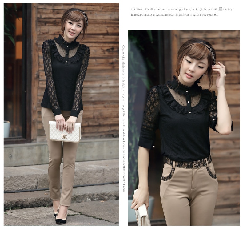 Lace Blouse BL2492 Black