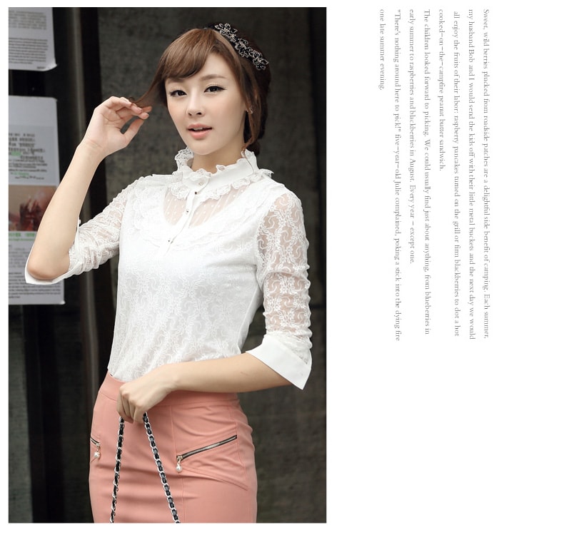 Lace Blouse BL2494 White