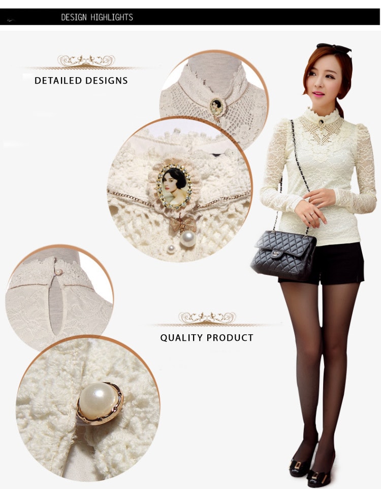 Lace Blouse BL2501 Beige