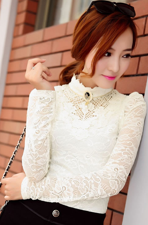 Lace Blouse BL2501 Beige