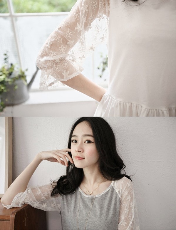 Lace Blouse BL2517 White