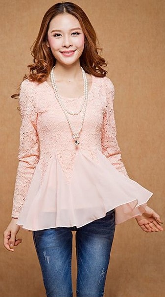 Lace Blouse BL2523 Pink