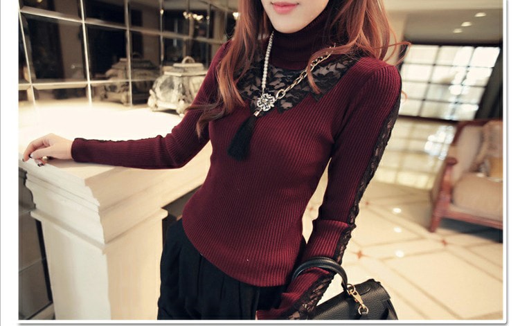 Lace Blouse BL2526 Red Wine