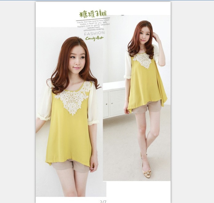 Chiffon Blouse BL2529 Yellow