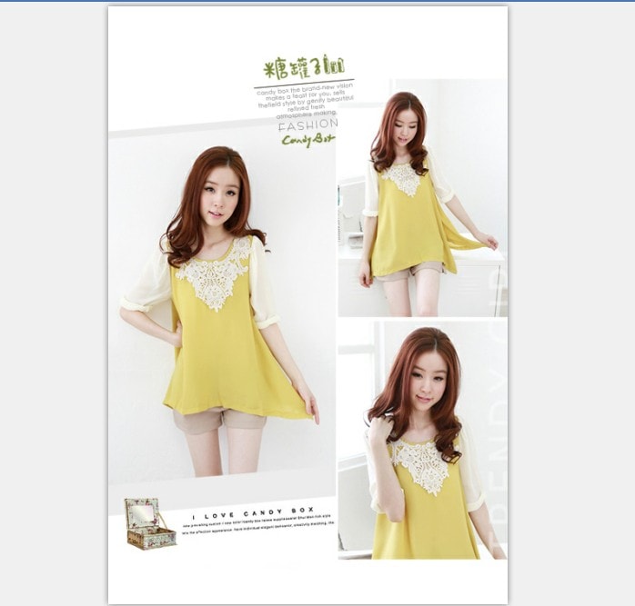 Chiffon Blouse BL2529 Yellow