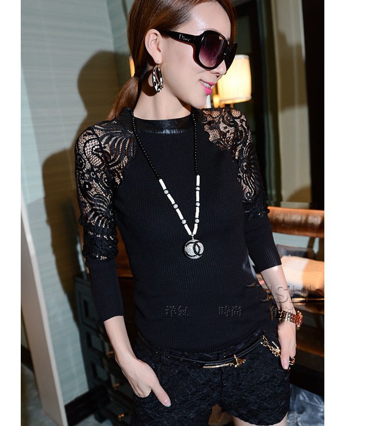 Lace Blouse BL2542 Black