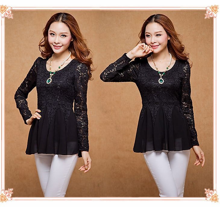 Lace Blouse BL2543 Black