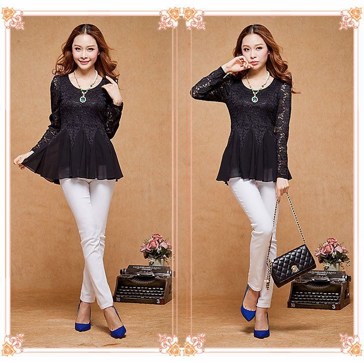 Lace Blouse BL2543 Black