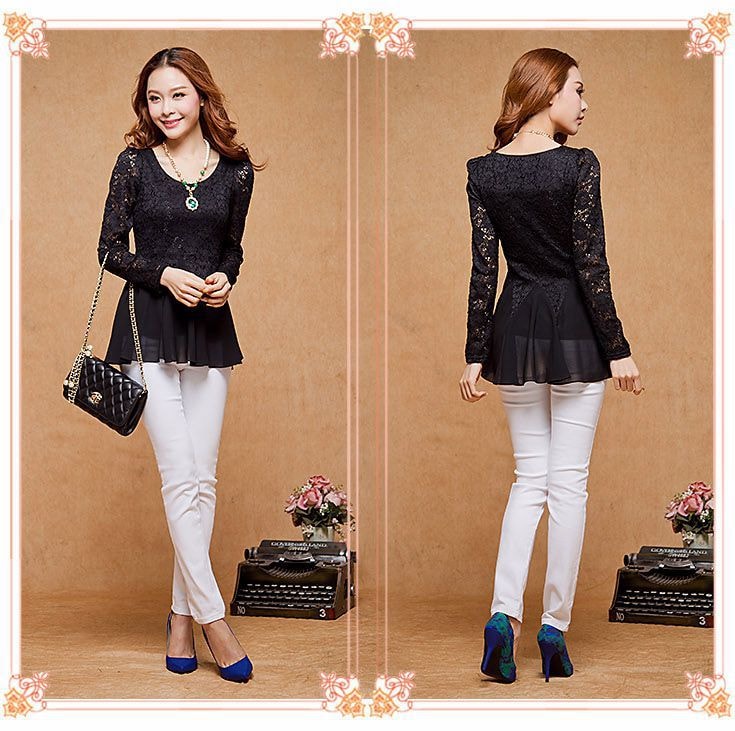 Lace Blouse BL2543 Black