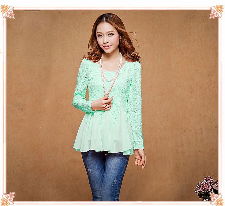 Lace Blouse BL2544 Green