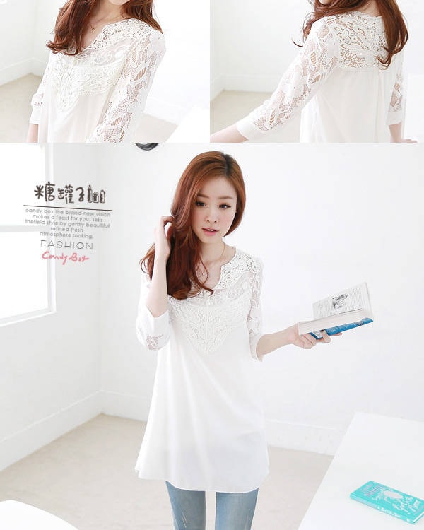 Lace Blouse BL2547 White