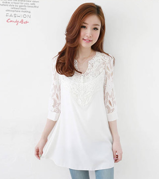 Lace Blouse BL2547 White